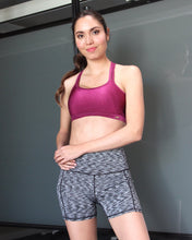 Load image into Gallery viewer, Calcao High Waist Shorts With Pocket - Silver/Grey Savoy Active