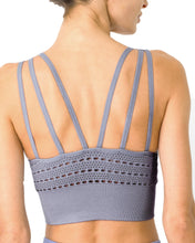 Load image into Gallery viewer, Mesh Seamless Bra With Cutouts - Grey Purple Savoy Active