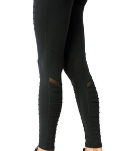 Athletique Low-Waisted Ribbed Leggings- Black Savoy Active