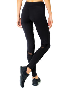 Athletique Low-Waisted Ribbed Leggings- Black Savoy Active