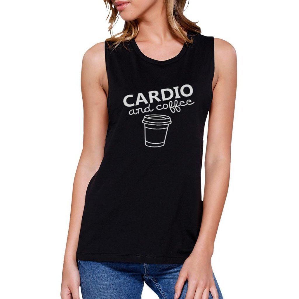 Cardio and Coffee Work Out Muscle Tee TSF Design