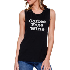 Coffee Yoga Wine Work Out Muscle Tee TSF Design