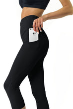 Load image into Gallery viewer, High Waisted  Capri - Black Savoy Active