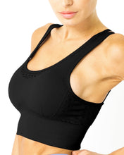 Load image into Gallery viewer, Mesh Seamless Bra- Black Savoy Active