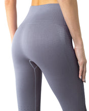 Load image into Gallery viewer, Mesh Seamless Legging With Ribbing Detail - Grey Purple Savoy Active