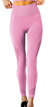 Load image into Gallery viewer, Mesh Seamless Legging With Ribbing Detail - Pink Savoy Active