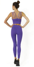 Load image into Gallery viewer, Mesh Seamless Legging With Ribbing Detail - Purple Savoy Active