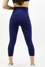 Load image into Gallery viewer, Navy Blue High Waisted Yoga Capri Leggings Savoy Active