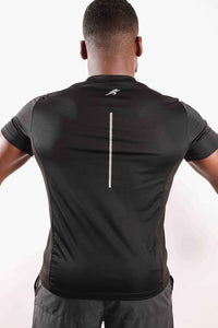 Short Sleeve Shirt With Reflective Logo - Black Savoy Active