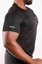 Load image into Gallery viewer, Short Sleeve Shirt With Reflective Logo - Black Savoy Active