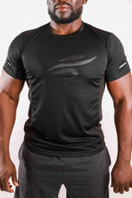 Load image into Gallery viewer, Short Sleeve Shirt With Reflective Logo - Black Savoy Active