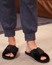 Load image into Gallery viewer, Faux Fur Slippers - Black